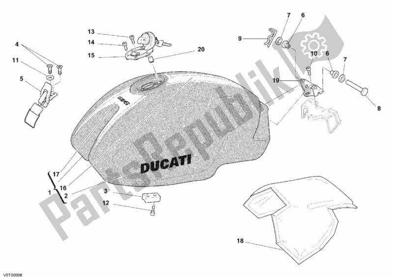 Wszystkie części do Zbiornik Paliwa Ducati Monster S4 RS USA 1000 2006